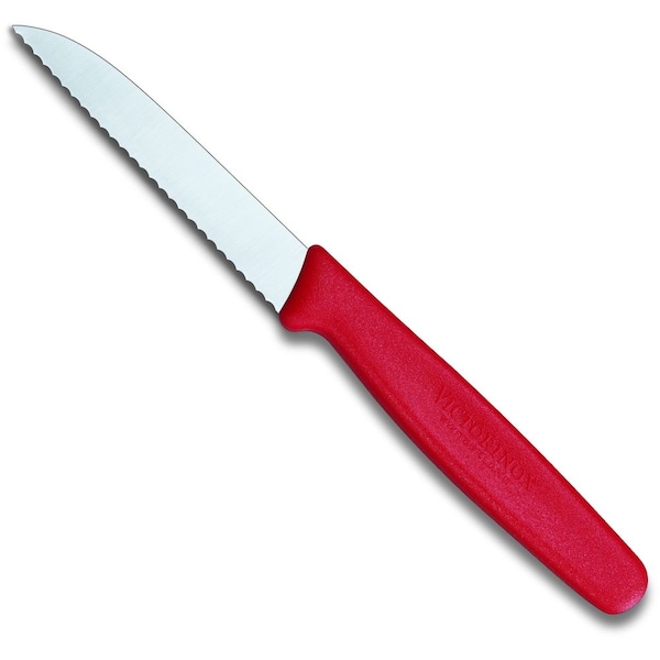 Swiss Army Brands 2023 Victorinox 40605 Kitchen Red Paring - Small Handle, Sheep'S Foot, 30.25In Blade, Serrated Edge VIC-5.0431.S - main
